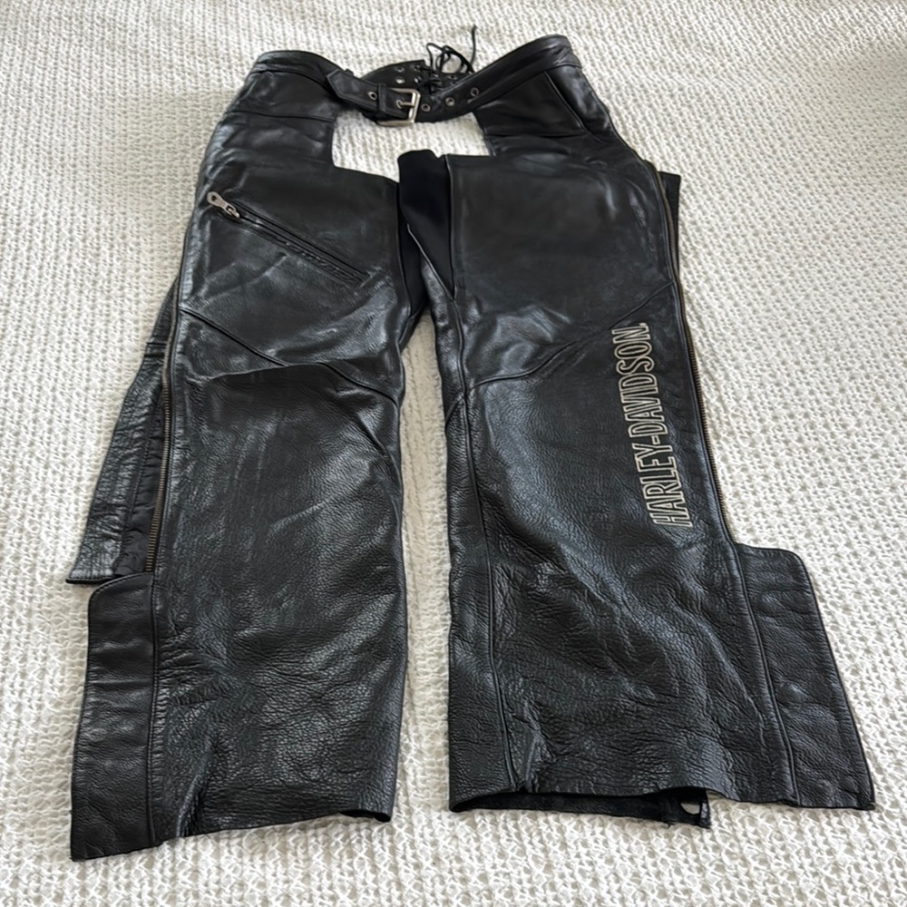 Harley-Davidson Black Leather Riding Chaps